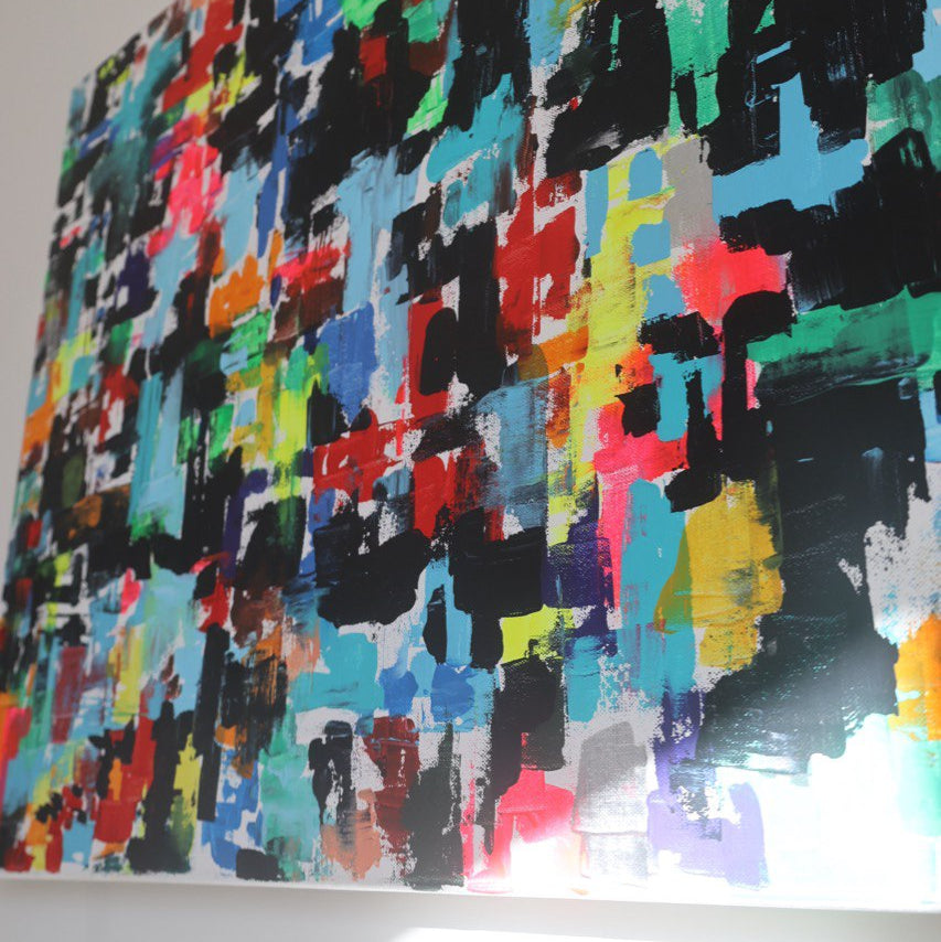 Bright abstract painting with colorful geometric brushstrokes – Lily Glow Decor