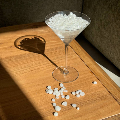  Pearl martini glass candle with wax pearls – Lily Glow Decor