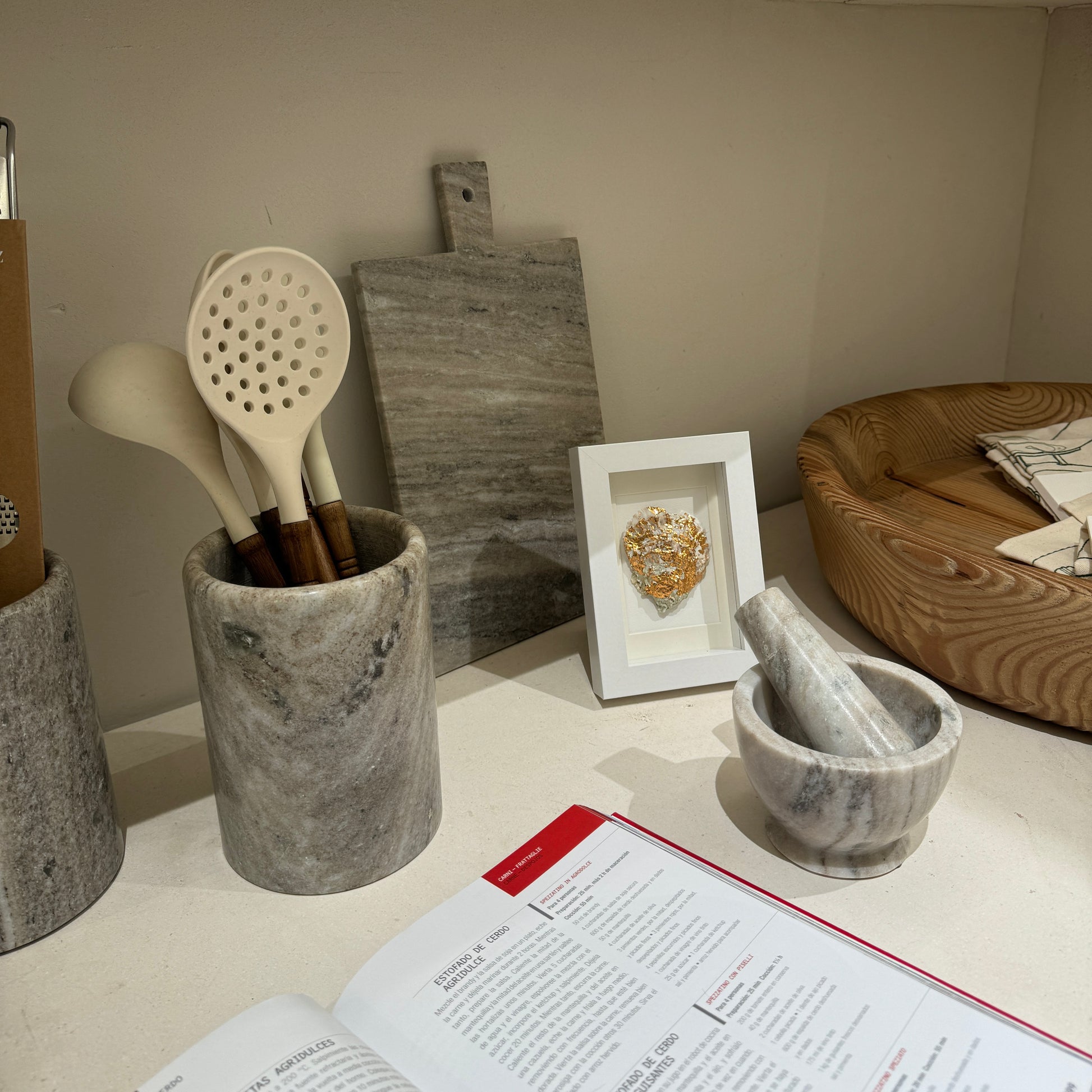 Natural oyster shell in white frame, coastal wall accent | Lily Glow Decor