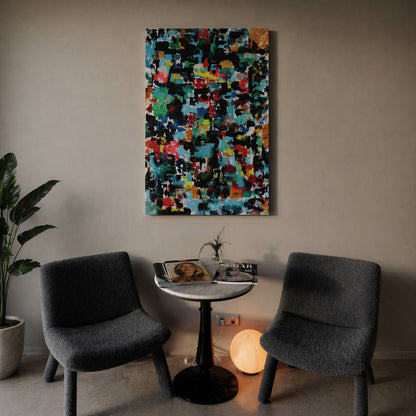 Bright abstract painting with colorful geometric brushstrokes – Lily Glow Decor