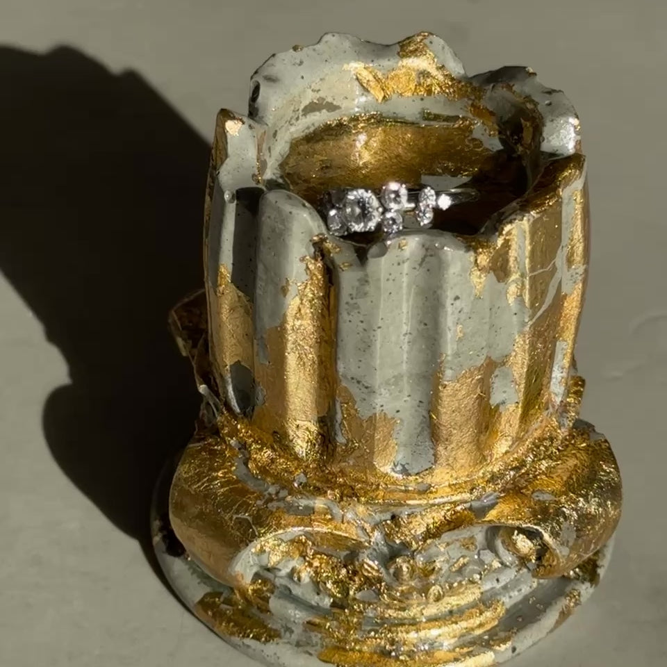 Golden concrete column holder for candles, rings or decor – Lily Glow Home Decor