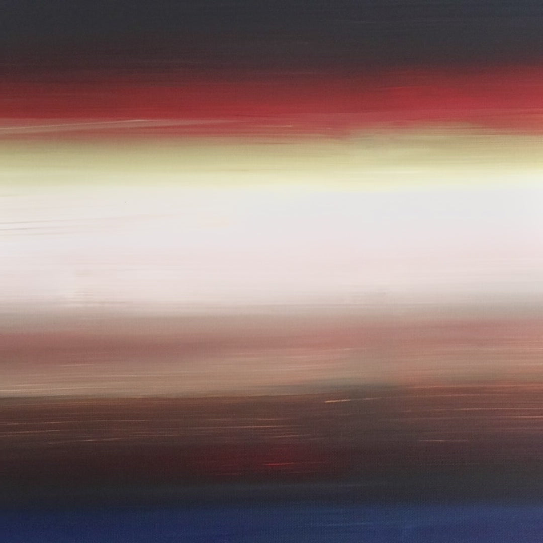 Large horizontal abstract painting with soft gradient tones by Lily Glow Decor